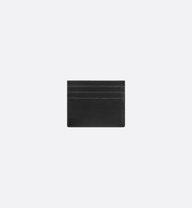 Saddle Card Holder • Black Grained Calfskin and Beige and Black Dior Oblique Jacquard