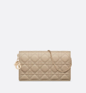 Lady Dior Pouch • Sand-Colored Cannage Lambskin