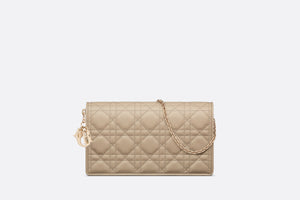 Lady Dior Pouch • Sand-Colored Cannage Lambskin