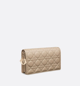 Lady Dior Pouch • Sand-Colored Cannage Lambskin