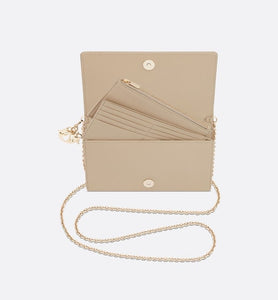 Lady Dior Pouch • Sand-Colored Cannage Lambskin