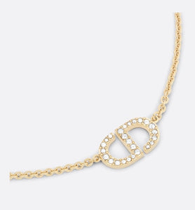 Petit CD Necklace • Gold-Finish Metal and Silver-Tone Crystals