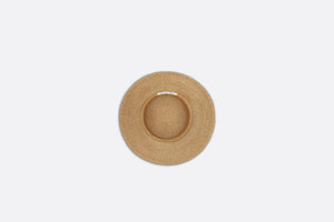 D-Bobby Large Brim Hat • Natural Straw with Beige and Black Embroidered Band
