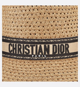 D-Bobby Large Brim Hat • Natural Straw with Beige and Black