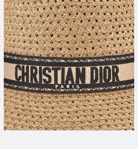 【どんな装いにも♪】DIOR D-Bobby ワイドブリム ハット DIOR】D-Bobby ワイドブリム ハット ストロー & リボン (Dior