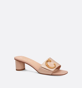 C'est Dior Heeled Slide • Nude Patent Calfskin