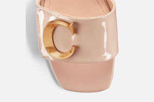 C'est Dior Heeled Slide • Nude Patent Calfskin