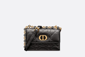 Mini Miss Caro Bag • Black Macrocannage Lambskin