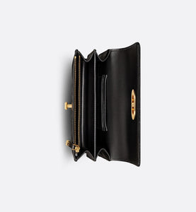 Mini Miss Caro Bag • Black Macrocannage Lambskin
