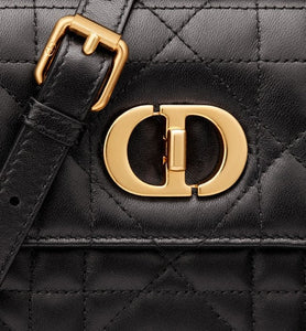 Mini Miss Caro Bag • Black Macrocannage Lambskin