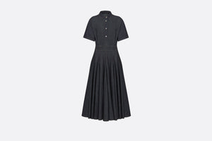 Pleated Shirt Dress • Blue Lightweight Raw Cotton Denim