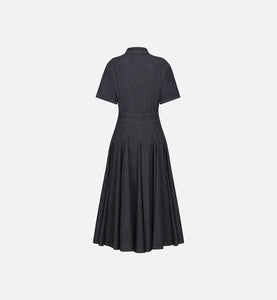 Pleated Shirt Dress • Blue Lightweight Raw Cotton Denim