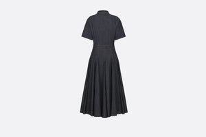 Pleated Shirt Dress • Blue Lightweight Raw Cotton Denim