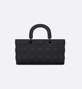 Medium Lady D-Joy Bag • Ultramatte Black Cannage Calfskin