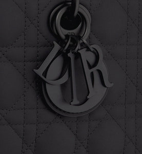 Medium Lady D-Joy Bag • Ultramatte Black Cannage Calfskin
