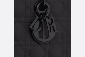 Medium Lady D-Joy Bag • Ultramatte Black Cannage Calfskin