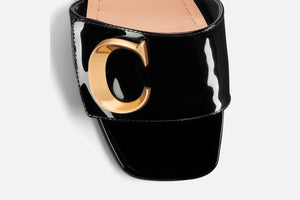 C'est Dior Heeled Slide • Black Patent Calfskin