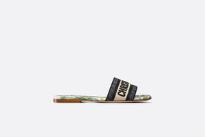 Dway Slide • White Multicolor Embroidered Cotton with Étoile de Voyage Motif