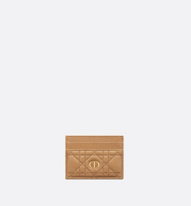 Dior Caro Five-Slot Card Holder • Medium Tan Supple Cannage Calfskin