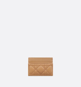 Dior Caro Five-Slot Card Holder • Medium Tan Supple Cannage Calfskin