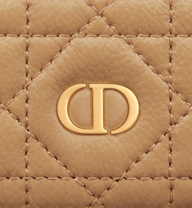 Dior Caro Five-Slot Card Holder • Medium Tan Supple Cannage Calfskin