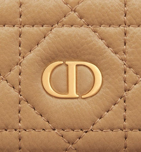 Dior Caro Five-Slot Card Holder • Medium Tan Supple Cannage Calfskin