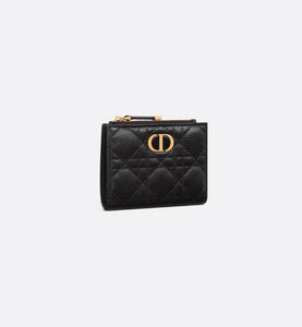 Dior Caro Dahlia Wallet • Black Supple Cannage Calfskin