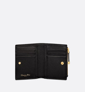 Dior Caro Dahlia Wallet • Black Supple Cannage Calfskin