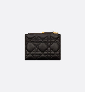 Dior Caro Dahlia Wallet • Black Supple Cannage Calfskin