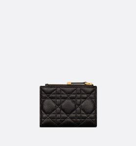 Dior Caro Dahlia Wallet • Black Supple Cannage Calfskin