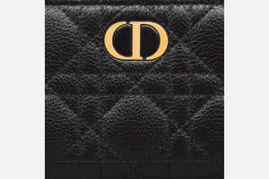 Dior Caro Dahlia Wallet • Black Supple Cannage Calfskin
