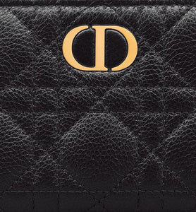 Dior Caro Dahlia Wallet • Black Supple Cannage Calfskin