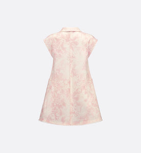 Kid's Straight-Cut Dress • Pink Cotton Gabardine with Faded Ivory Lily of the Valley Print