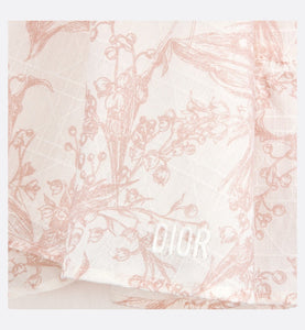 Baby A-Line Dress • Ivory Cotton Voile with Cannage Jacquard and Pink Lily of the Valley Print