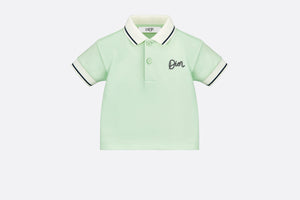 Baby Polo Shirt • Mint Green Cotton Fleece