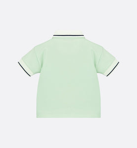 Baby Polo Shirt • Mint Green Cotton Fleece
