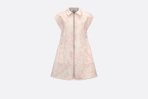 Kid's Straight-Cut Dress • Pink Cotton Gabardine with Faded Ivory Lily of the Valley Print