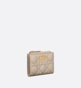 Dior Caro Dahlia Wallet • Sand-Colored Supple Cannage Calfskin