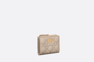 Dior Caro Dahlia Wallet • Sand-Colored Supple Cannage Calfskin