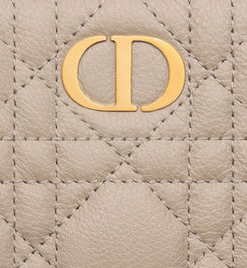 Dior Caro Dahlia Wallet • Sand-Colored Supple Cannage Calfskin