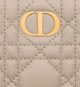 Dior Caro Dahlia Wallet • Sand-Colored Supple Cannage Calfskin