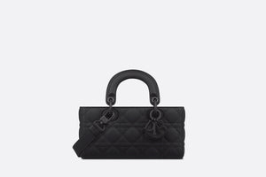 Small Lady D-Joy Bag • Ultramatte Black Cannage Calfskin