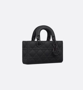 Small Lady D-Joy Bag • Ultramatte Black Cannage Calfskin