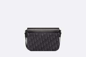 Mini Saddle Bag with Strap • Black Dior Oblique Jacquard and Grained Calfskin