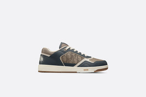 B27 Low-Top Sneaker • Brown and Deep Gray Smooth Calfskin with Brown Dior Oblique Galaxy Leather