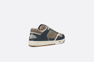 B27 Low-Top Sneaker • Brown and Deep Gray Smooth Calfskin with Brown Dior Oblique Galaxy Leather