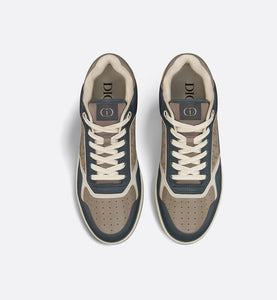 B27 Low-Top Sneaker • Brown and Deep Gray Smooth Calfskin with Brown Dior Oblique Galaxy Leather