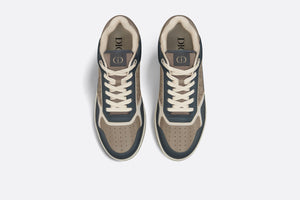 B27 Low-Top Sneaker • Brown and Deep Gray Smooth Calfskin with Brown Dior Oblique Galaxy Leather