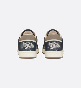 B27 Low-Top Sneaker • Brown and Deep Gray Smooth Calfskin with Brown Dior Oblique Galaxy Leather