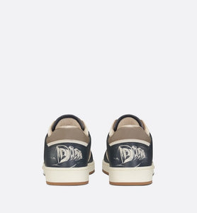 B27 Low-Top Sneaker • Brown and Deep Gray Smooth Calfskin with Brown Dior Oblique Galaxy Leather